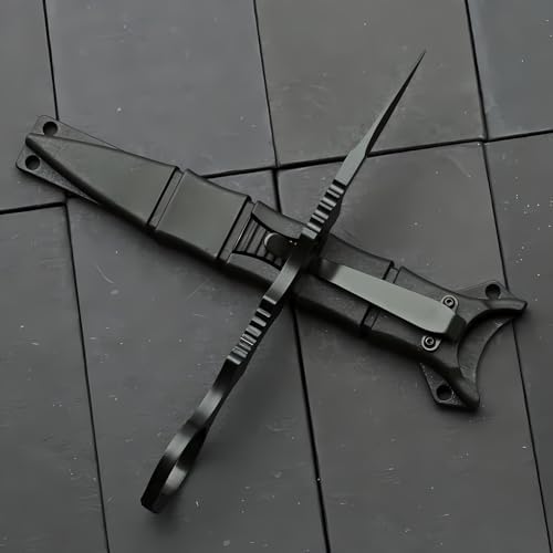 Portable Knife 6.7 Inch 440C Fixed Blade Outdoor Camping Portable Straight Knife With Kydex Sheath The Knife Comes In Black And White (Black)