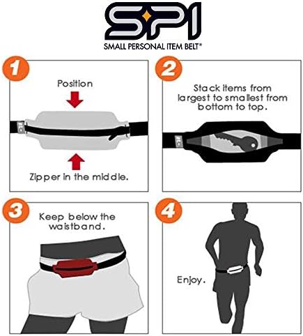 SPIbelt Original Pocket Running Belt for Women Men, Phone Holder for Running, Running Fanny Pack, Holder for Phone, Running Waist Pack, Expandable, Adjustable. Black with Turquoise Zipper