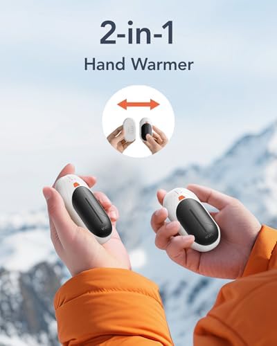 Camping Hand Warmers,VRURC Portable Hand Warmer,Hand Warmers Rechargeable 2 Pack,3000mAh Electric Portable Pocket Heater, Electric Hand Warmers for Hunting,Golf,Camping,Outdoor,Women Men Gift