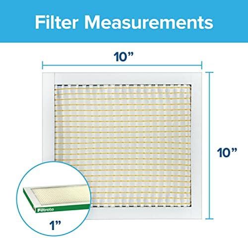 Filtrete 10x10x1 AC Furnace Air Filter, MERV 8, MPR 700, Tough on Pollen, Easy on Airflow, 3-Month Pleated 1-Inch Electrostatic Air Cleaning Filter, 4-Pack (Actual Size 9.813 x 9.813 x 0.8125 in )