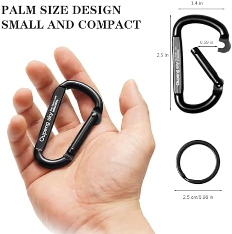 Carabiner Clip - Heavy Duty Carabiners Carabeaner D Ring Shape,Key Chain Clip Hook,Keychain Clip,Multipurpose for Camping, Hiking,Backpacking or Other Outdoor Activities.