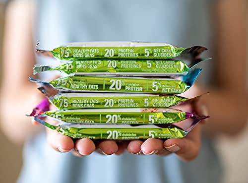 No Sugar Keto Bar Snack - Low Carb No Sugar Keto Snack Food with Keto Friendly Macros (12 x 1.41oz Bars, Chocolate Chip Cookie Dough)