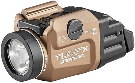Streamlight 69456 TLR-7 X USB 500-Lumen Compact Tactical Weapon Light with High & Low Paddle Switches and Key Kit, Flat Dark Earth