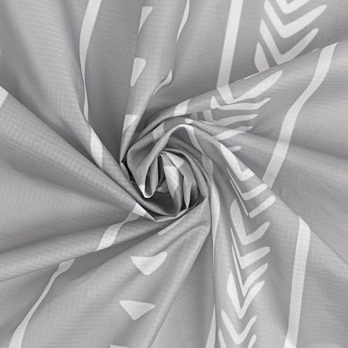 78''×86'' Large Beach Blanket for 4 Adults, Outdoor Beach Mat Sand Proof Waterproof with 4 Stakes & 4 Corner Pockets, Polyester Lightweight Comapct Grey Picnic Mat for Travel, Camping, Hiking