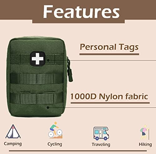 First Aid Kit EMT Medical IFAK Pouch, Molle Tactical Med Emergency Trauma Bag for Camping Home Car Hiking Hunting (Olive Drab)