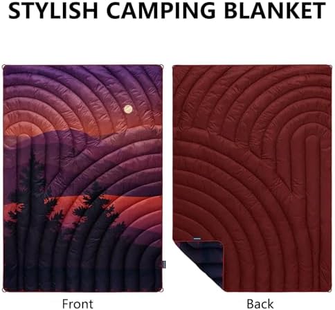 Camping Blanket,Lightweight Puffy Printed Camping Blanket Packable Outdoor Blanket for Camping,Traveling, Stadium, Hiking, Picnics
