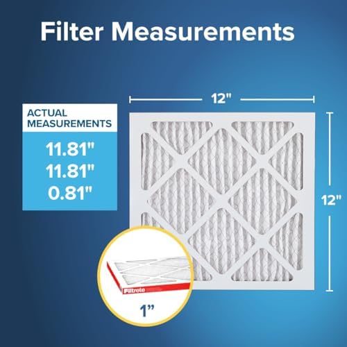 Filtrete 12x12x1 AC Furnace Air Filter, MERV 11, MPR 1000, Micro Allergen Defense, 3-Month Pleated 1-Inch Electrostatic Air Cleaning Filter, 4 Pack (Actual Size 11.81x11.81x0.81 in)