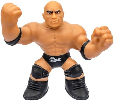 Heroes of Goo Jit Zu WWE Stretchy Superstar The Rock, Stretchy, Stretch These Amazing Goo Filled Fighters with Unique Superstar Gel Filling, They Stretch Up to 3 Times Their Size - Sensory Toys