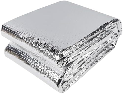 winemana Window Insulation Roll, 59IN x 8FT Reflective Heat Shield Bubble Film, Double-Sided Aluminum Foil Insulation, Weatherproof Garage Door Cover for Windows, RV, Basement, Winter & Summer