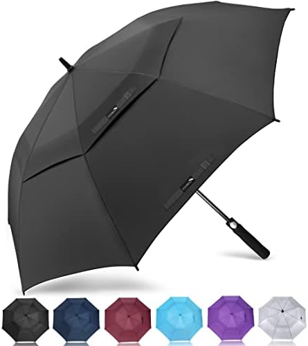 ZOMAKE Automatic Open Extra Large Golf Umbrella 51/54/62/68 Inch, Double Canopy Vented Windproof Oversize Stick Umbrellas for Rain