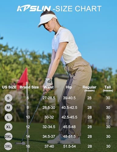 Women's Cargo Hiking Pants Quick Dry Lounge Straight Leg Dress Trousers Casual Pant for Work Travel Golf with 8 Pockets