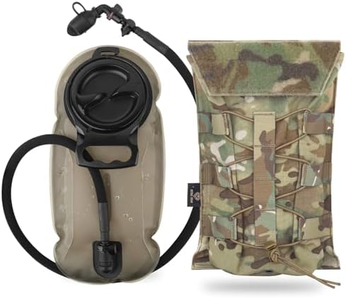 PETAC GEAR 1.5L / 3L Tactical Hydration Pack,Molle Carrier Pouch for 50 oz /100 oz Hydration Bladder Daypack Water Backpack.
