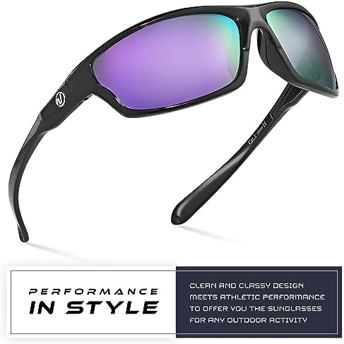 Nitrogen Polarized Wrap Around Sport Sunglasses for Men Women UV400 Protection Sun Glasses