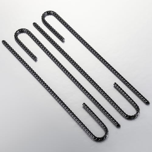 Rebar Stakes U/J Hook Extra Heavy Duty,(50pcs) 12 inch x 1/4 inch Rust Proof Coated Steel Ground Stakes Ground Anchors, Garden Stake Metal Stakes Tent Stakes Trampoline Anchors (J-Hook)