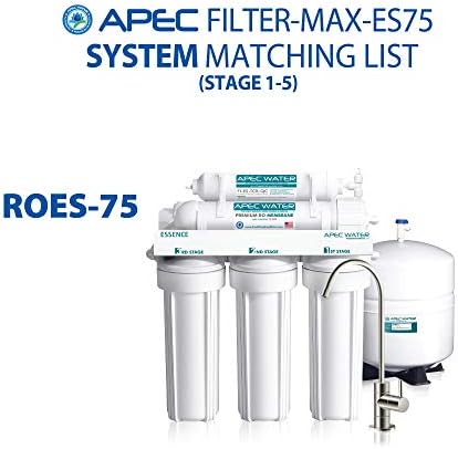 APEC Water Systems FILTER-MAX-ES75 75 GPD High Capacity Complete Replacement Filter Set For Essence Series Reverse Osmosis Water Filter System Stage 1-5