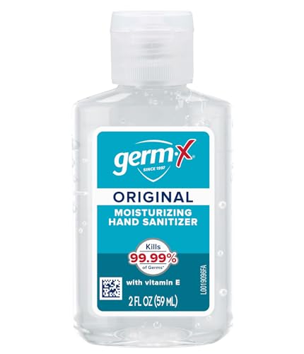 Germ-X Original Hand Sanitizer, Non-Drying Moisturizing Gel with Vitamin E, Instant and No Rinse Formula, Bulk Mini Travel Size for On-The-Go, 2 Fl Oz (Pack of 48)