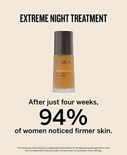 AHAVA Extreme Night Treatment - Exclusive Moisturizer, Neck & Chest Cream, Smoothes Skin & Reduces Wrinkles, Enriched with Patented Extreme Complex, Dead Sea Osmoter, Peptides & Resveratrol 1 Fl.Oz