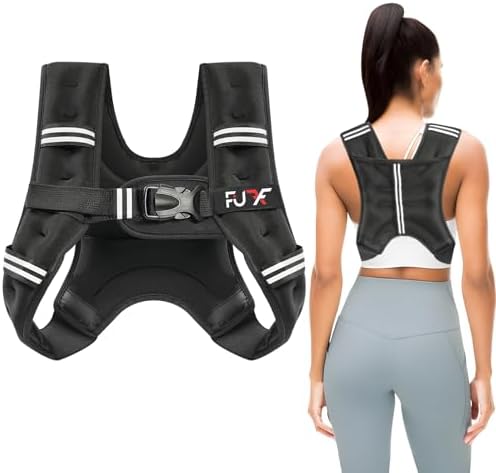 Weighted Vest 5lb/10lb/15lb/20lb/25lb/30lb Weights with Reflective Stripe, Weighted Vest for Men Women Strength Training Running Walking Jogging
