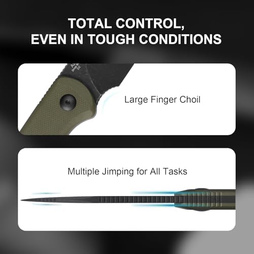 Kizer Drop Bear Fixed Blade Knife, 2.57" Black Stonewash D2 Blade EDC Camping Knife with Olive Green G10 Handle & Hidden Tool, Full Tang Hunting Survival Knives with Adjustable Kydex Sheath, 1094M1