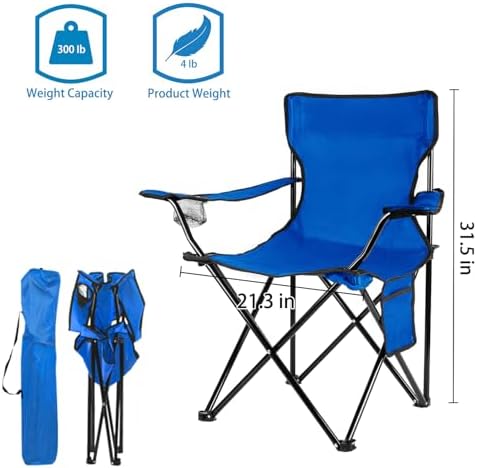 Damei century 4PCS Folding Camping Chairs-Lightweight, Installation-Free, Portable Chair for Beach, Lawn, Outdoor Sports