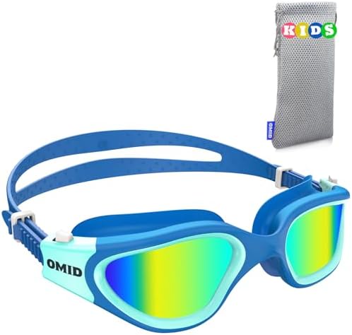 OMID Kids Swim Goggles, P2mini Polarized Swimming Goggles Comfortable for Age 6-14