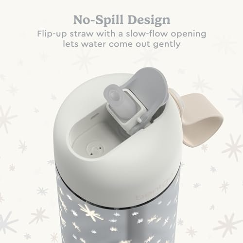 Bentgo Kids Water Bottle (Whimsy & Wonder Collection) - Leak-Proof Durable Tritan 15 oz. Cup for Kids/Toddlers 3+; Flip-Up Safe-Sip Straw for School, Sports, Daycare, Camp & More (Starry Sprinkle)