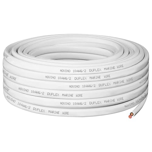 10 Gauge Marine Wire 10 AWG Duplex Marine Grade Wire,20ft Tinned Copper Electrical Cable for Boat/Automotive/RV/Camper/Trailer Outdoor Use