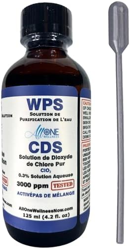 Chlorine Dioxide Pure CDS 3000 PPM ClO2 Glass Water Purification Solution Drops CDS 118 ml (4 oz)
