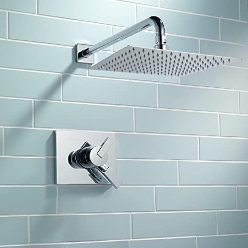 Voolan Oversize Rain Shower Head - High Flow Square Rainfall Showerhead - Waterfall Full Body Coverage - Universal Ceiling or Wall Mount (16 Inch, Chrome)