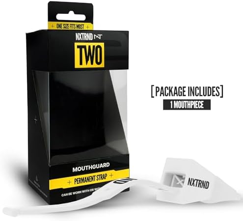 Nxtrnd Two Football Mouth Guard, Football Mouthpiece with Strap, Fits Adult & Youth (White)