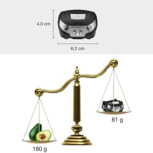 Lepro LED Headlamp Rechargeable - Super Bright Head Lamp with 5 Modes for Camping & Hiking Gear Essentials, IPX4 Waterproof Headlight Flashlight with Red Light, USB Cable Included