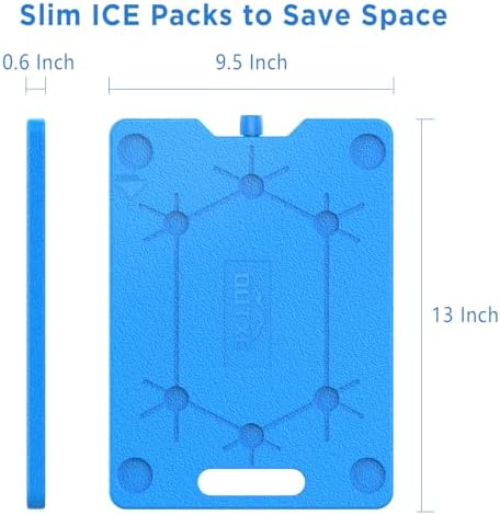 OUTXE Ice Packs for Coolers - Large- 10 x 13 Inch, Space Saving - Reusable, Long Lasting, Cold Freezer Packs for Coolers&Totes to Keep Food Fresh