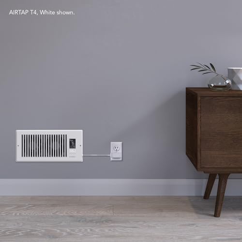 AC Infinity AIRTAP T4 White, Register Booster Fan for 4” x 12” Register Holes, Improves Heating & Cooling Vents, Quiet 10-Speeds, Bluetooth App Control Data Alerts