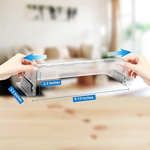 4 Pack Adjustable Air Vent Deflector, 9”-15” Transparent Deflector for Ceiling Registers, Floor, Sidewall (4)