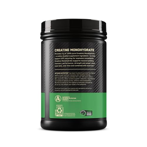 Optimum Nutrition Micronized Creatine Monohydrate Powder, Unflavored, 240 Servings, 1200 Grams (Packaging May Vary)