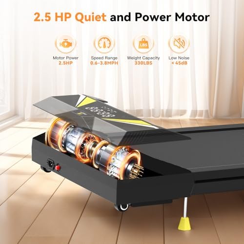 Sperax Walking Vibration Pad with APP, 3 in 1 Under Desk Treadmill, 2.5HP Low Noise Walking Treadmill Pad with Remote Control,Portable Treadmills for Home Office