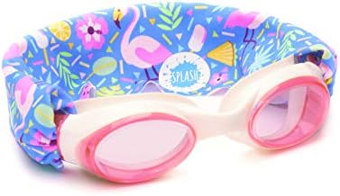 Splash Place SWIM GOGGLES with Fabric Strap - Adult & Kids Swim Goggles - PINKS & PURPLES