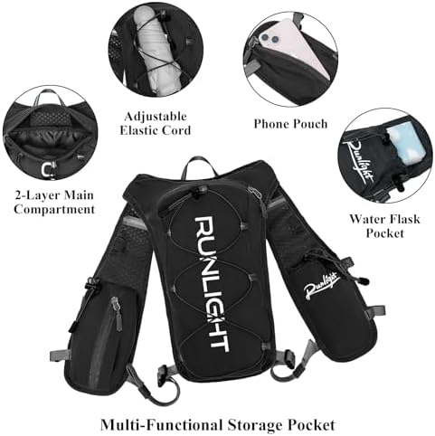 Running Vest for Women Men Lightweight Hydration Backpack Pack with 1.5L Water Bladder Bag Hydro Daypack for Hiking,Trail,Skiing,Camping,Cycling,Race,Marathon