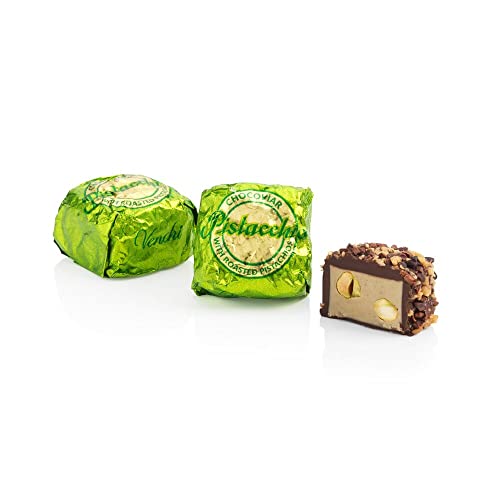 Venchi - Chocoviar Pistachio Chocolates, Pistachio Flavor with Dark Chocolate, Chocolate Candy Bulk, Gluten-Free, 2.2 lb Bag