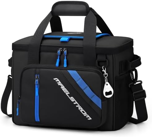 Maelstrom Cooler Bag, 30 Cans Beach Cooler, Large Leakproof Insulated Soft Cooler with Bottle Opener, Ice Chest, Portable Collapsible Cooler for Travel, Camping, Shopping