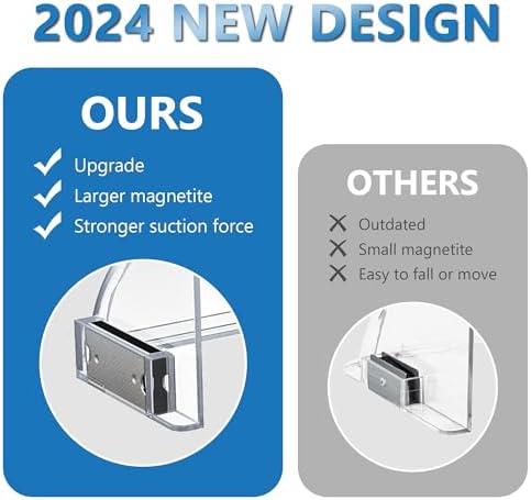 Funmit Air Vent Deflectors Adjustable Magnetic Heat Easy Adjust Between 9”-15” for Vents Sidewall Floor Ceiling Registers (4 Packs)