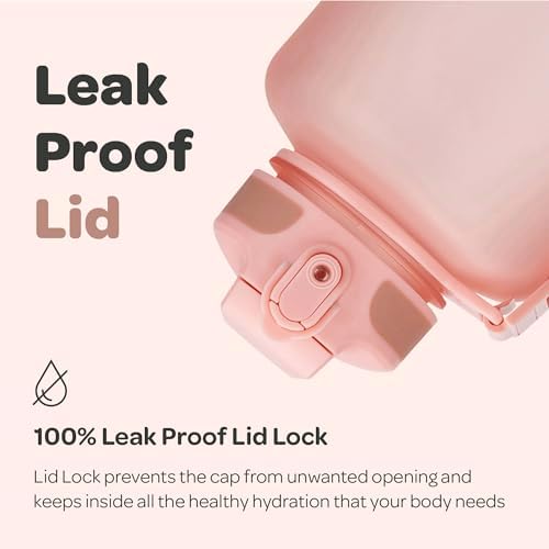 Hydracy Water Bottle with Time Marker -Large BPA Free Water Bottle & No Sweat Sleeve -Leak Proof Gym Bottle with Fruit Infuser Strainer & Times to Drink -Ideal for Fitness Sports & Outdoors