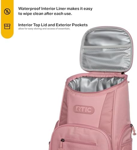 RTIC 15 Can Lightweight Backpack Cooler Soft Insulated Portable Bag for Lunch, Beach, Drink, Beverage, Travel, Camping, Picnic, Car, Hiking,