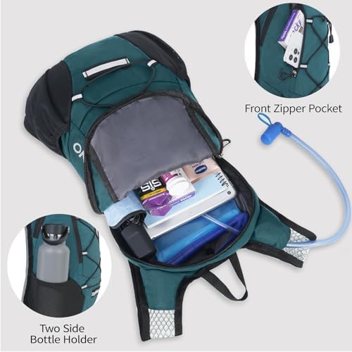 Lightweight Hydration Backpack, Running Backpack with 2L Water Bladder, Hydro Water Daypack for Cycling Hiking Rave for Men Women