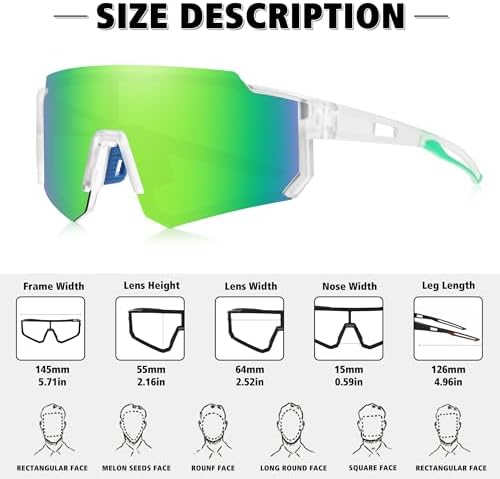STORYCOAST Polarized Sports Sunglasses for Men Women,Driving Fishing Cycling Mountain Bike Sunglasses UV400 Protection