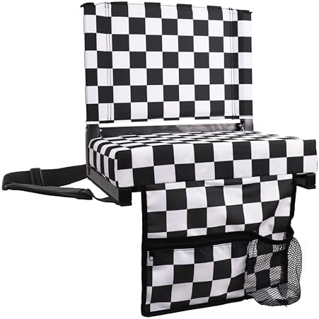 SPORT BEATS Stadium Seats with Back Support Bleacher Chairs with Back and Cushion Thick Padded Bleacher Seats Includes Shoulder Strap