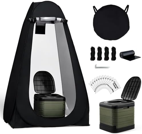 KNINE OUTDOORS Portable Camping Toilets for Adult, Outdoor Toilet for Camping, Privacy Tent with Carry Bags, Portable Potty, Washable and Foldable for RV Travel