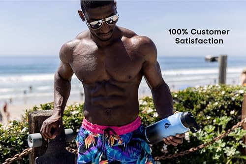 HYDRO CELL Stainless Steel Insulated Water Bottle with Straw - For Cold & Hot Drinks - Metal Vacuum Flask with Screw Cap and Modern Leakproof Sport Thermos for Adults (Blue/Black 40oz)