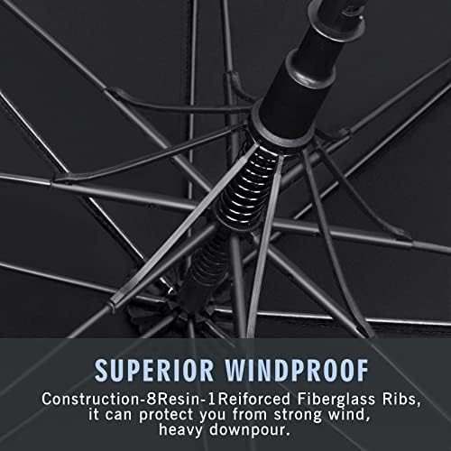 ZOMAKE Automatic Open Extra Large Golf Umbrella 51/54/62/68 Inch, Double Canopy Vented Windproof Oversize Stick Umbrellas for Rain