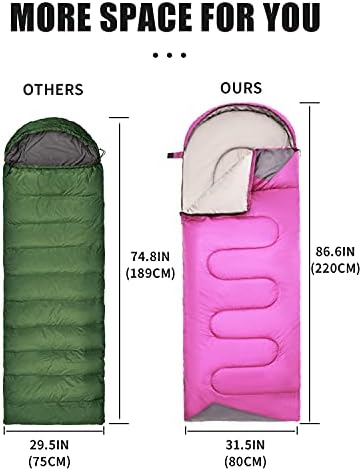 Sleeping Bags for Adults Backpacking Lightweight Waterproof- Cold Weather Sleeping Bag for Girls Boys Mens for Warm Camping Hiking Outdoor Travel Hunting with Compression Bags